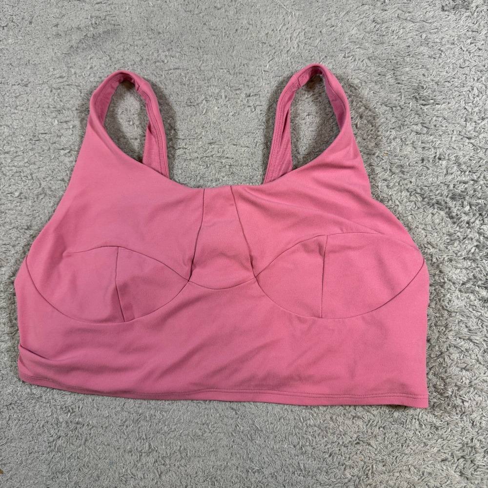 Lululemon Womens Corset Seam Longline Sports Bra Size 10 Pink Activewear Yoga